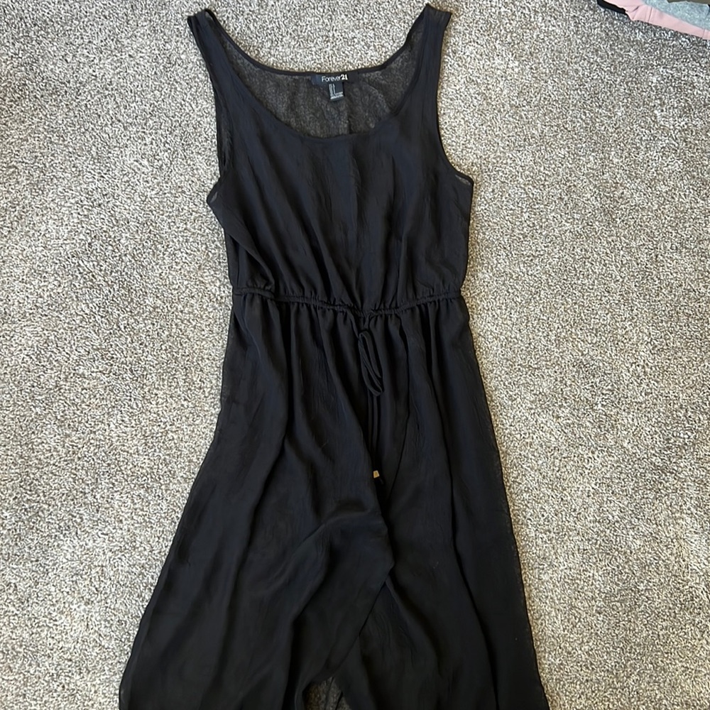 Forever 21 Sheer Cover Up Dress with Drawstring - L